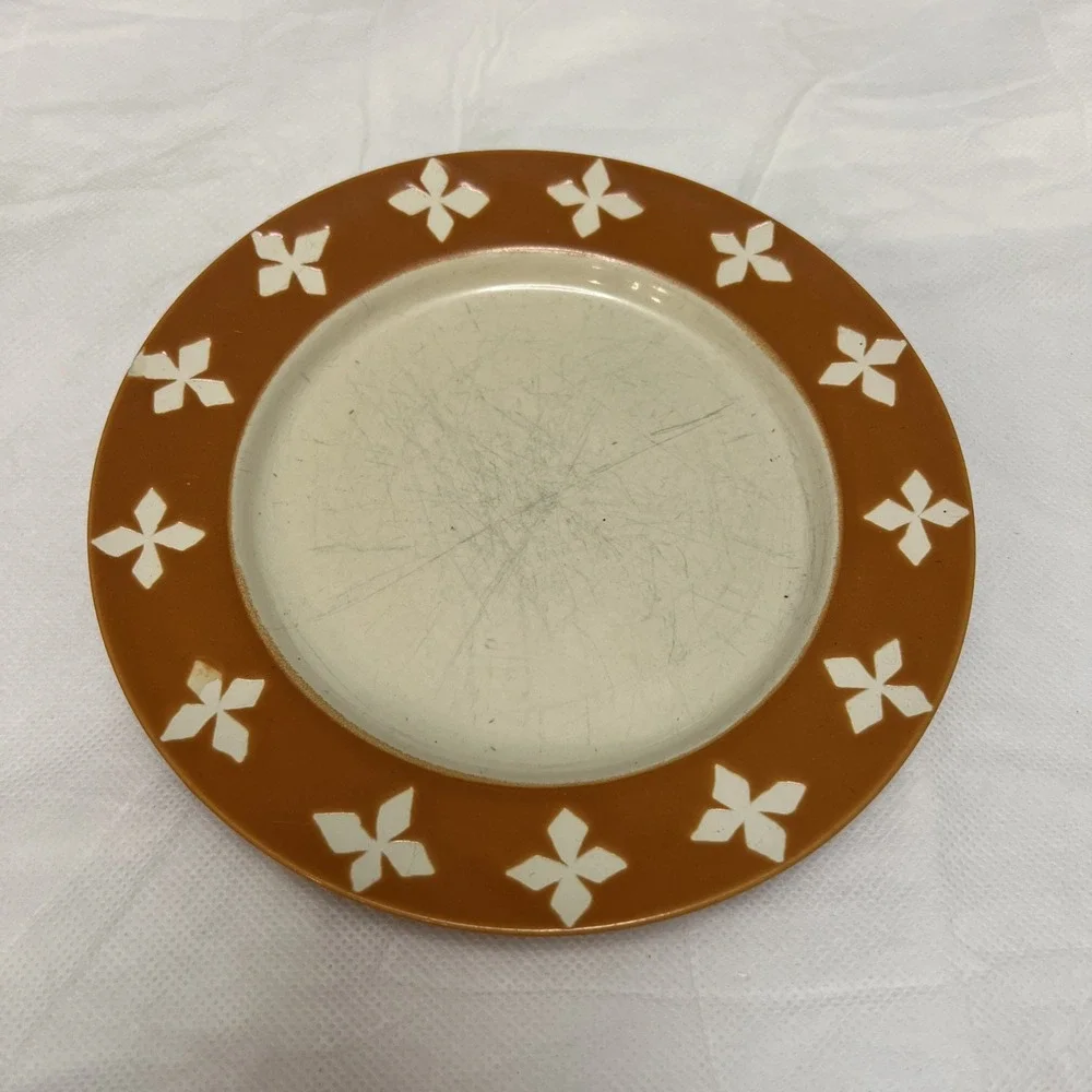 Vtg Pottery Barn Dune Persimmon Salad Plates 4 Retro MCM Boho Replacement